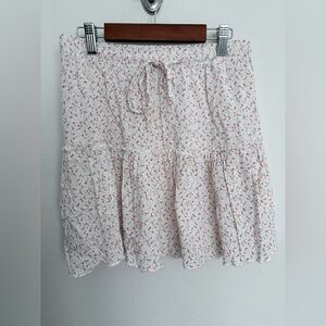 Indigo Rein Floral-Print Tiered Skirt, Juniors’ Medium EUC